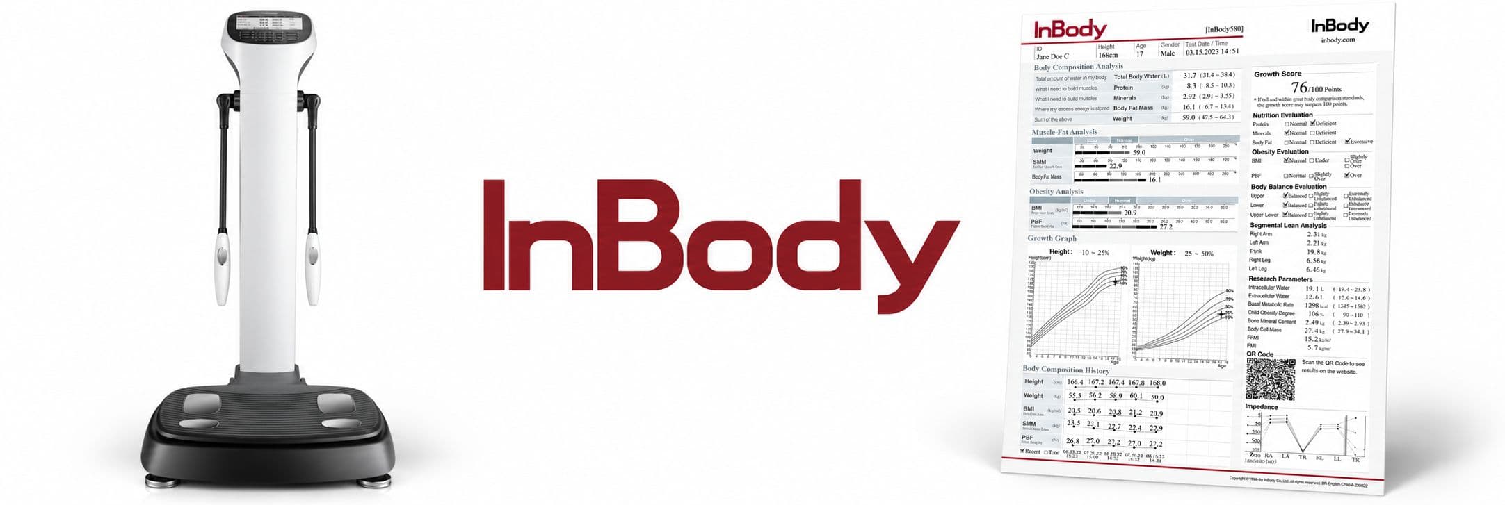 InBody 580 body composition analyzer and InBody result sheet — InBody scan in Lubbock TX at Kitch Pharmacy